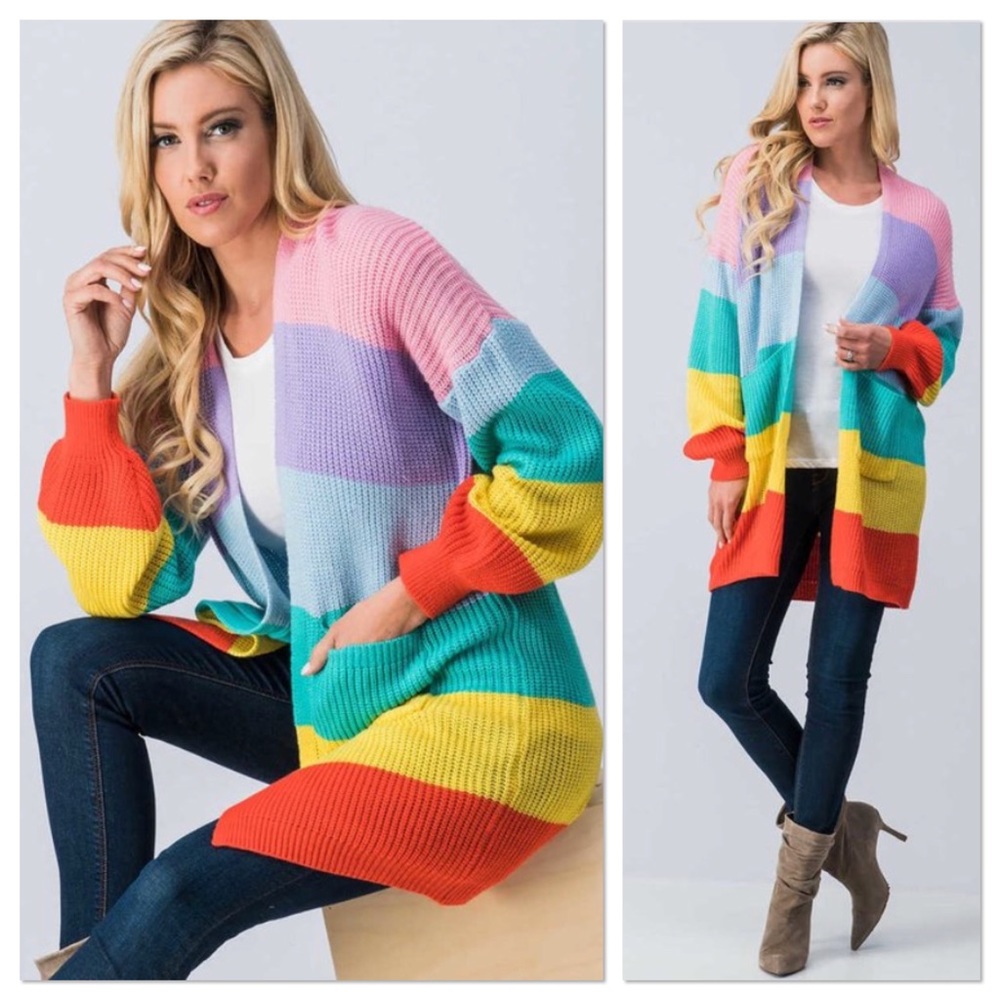 🌈 Rainbow Multi Striped Cardigan 🌈